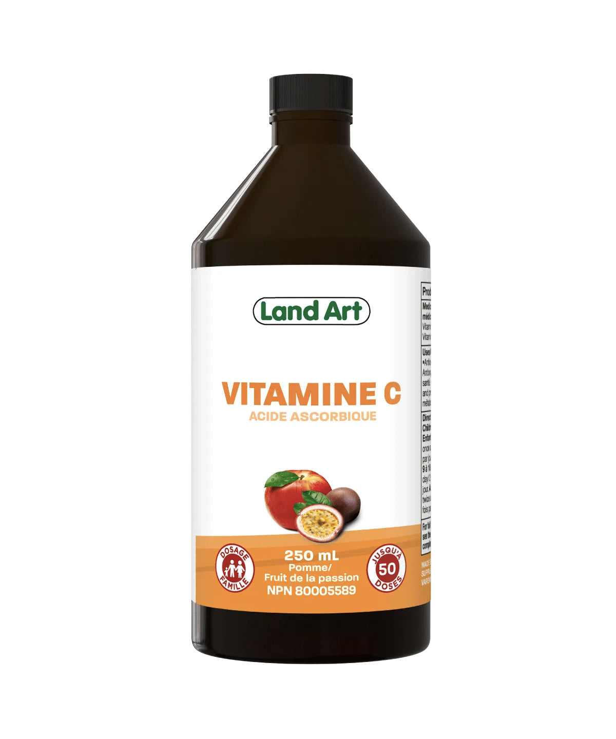 Vitamine C Liquide - Acide Ascorbique - Pomme & Fruit de la passion - Land Art - 250ml - **PRODUIT DISPONIBLE SUR COMMANDE**