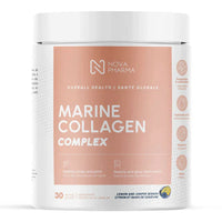 Complexe de collagène marin et acide hyaluronique, Vitamine C et Biotine - Citron et Baies de Genièvre - Nova Pharma -