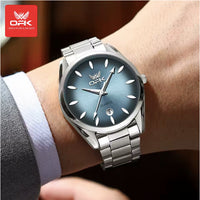 Montre pour hommes OPK - Cadran bleu - Bracelet en acier inoxydable