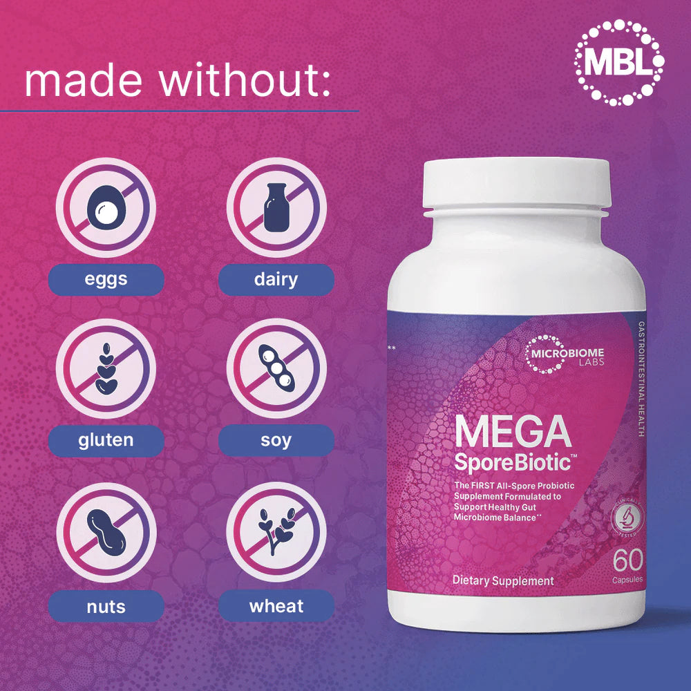 MegasporeBiotic - Favorise un intestin sain et un bon équilibre du microbiome - Microbiome Labs - 60 capsules