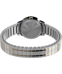 Montre Timex pour femmes - Easy Reader - TW2W25200 - Bracelet extensible 2 tons en acier inoxydable - Indiglo