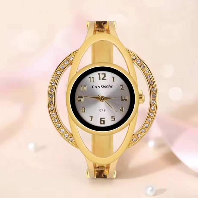 Montre bangle pour femmes couleur or - Cansnow