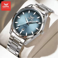 Montre pour hommes OPK - Cadran bleu - Bracelet en acier inoxydable