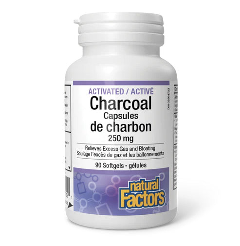 Charbon Activé 250mg - Natural Factors - 90 gélules
