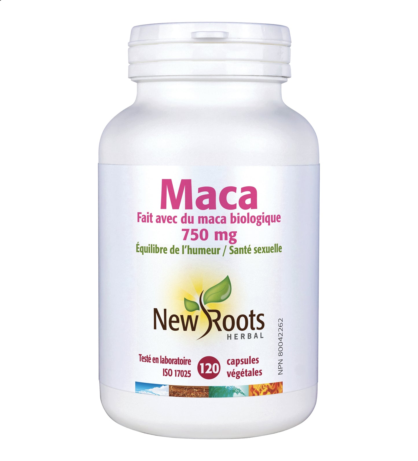 Maca biologique 750mg - New Roots - 120 capsules