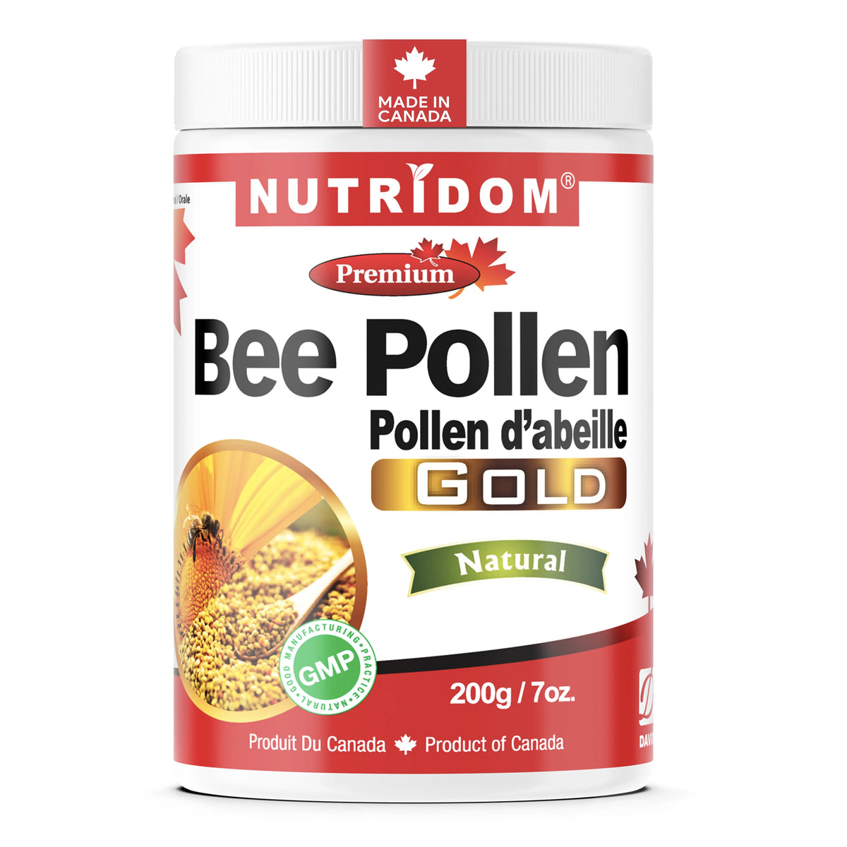 Granulés de pollen d'abeille cru -  100 % pur, récolté naturellement - Nutridom - 200 g