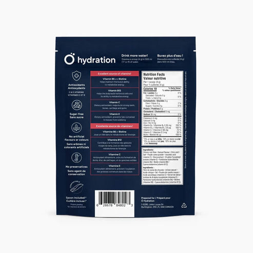Electrolytes - Poudre pour eau vitaminée - Ö Hydration - Cerise - 100g