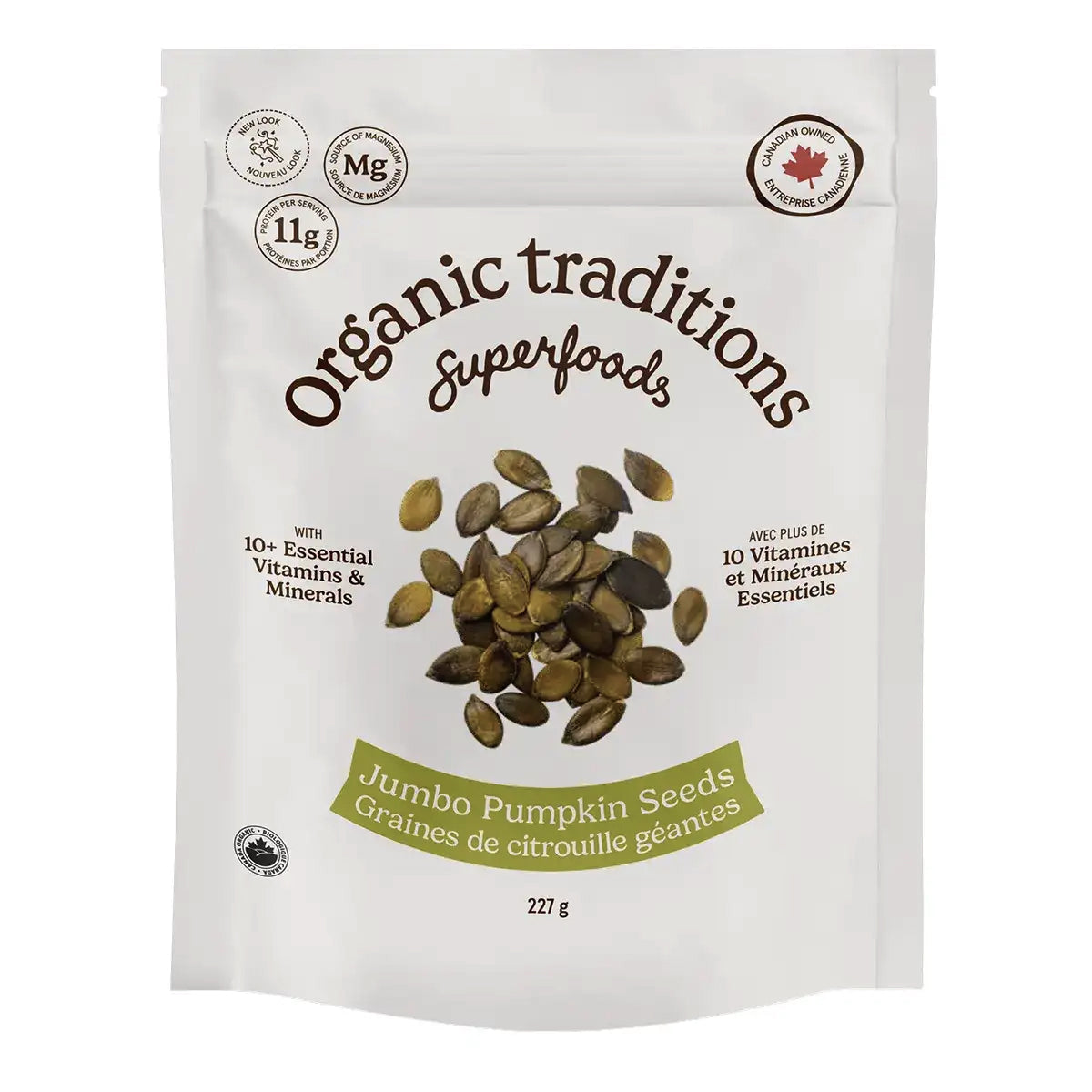 Graines de citrouille géantes biologiques - Organic Traditions - 227g