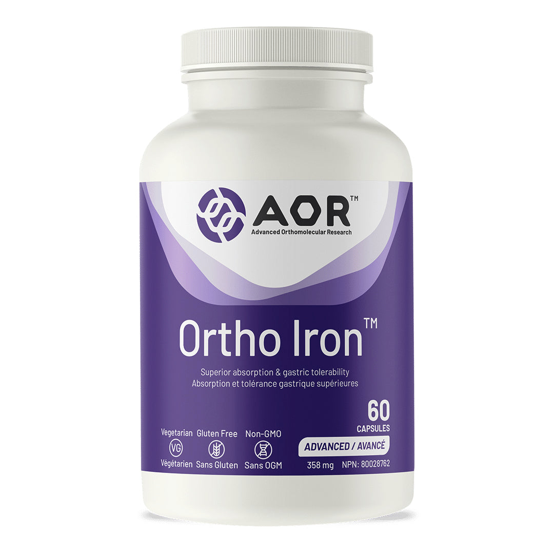 Ortho-Iron - Supplément de fer à absorption supérieur et meilleure tolérance gastrique - AOR - 60 capsules