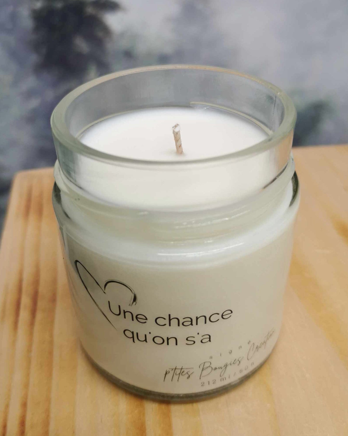 Bougie de soya - Une chance qu'on s'a - P'tites Bougies Création