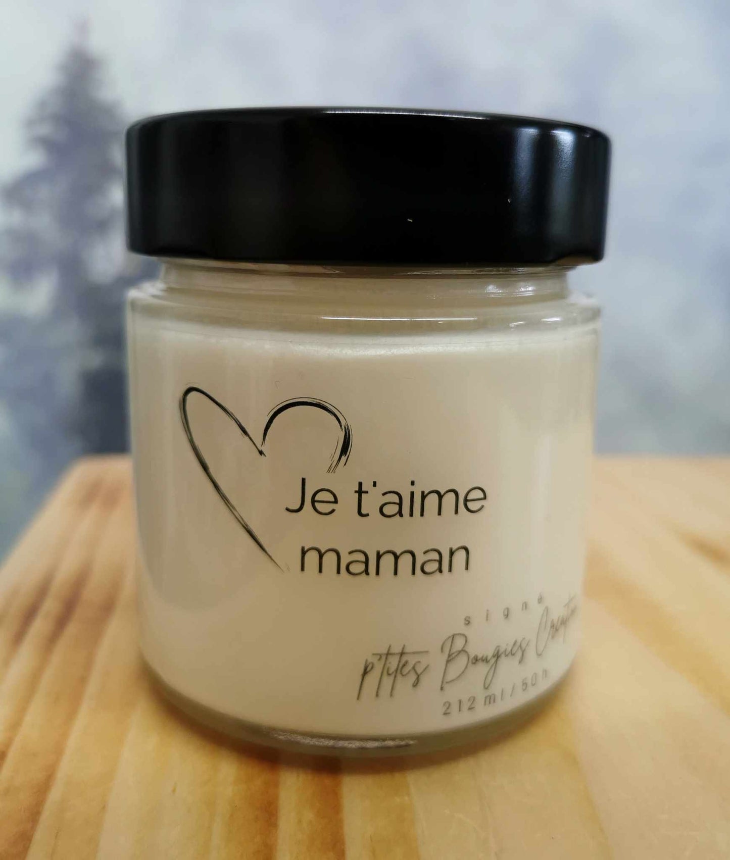 Bougie Je t'aime Maman - P'tites Bougies Création