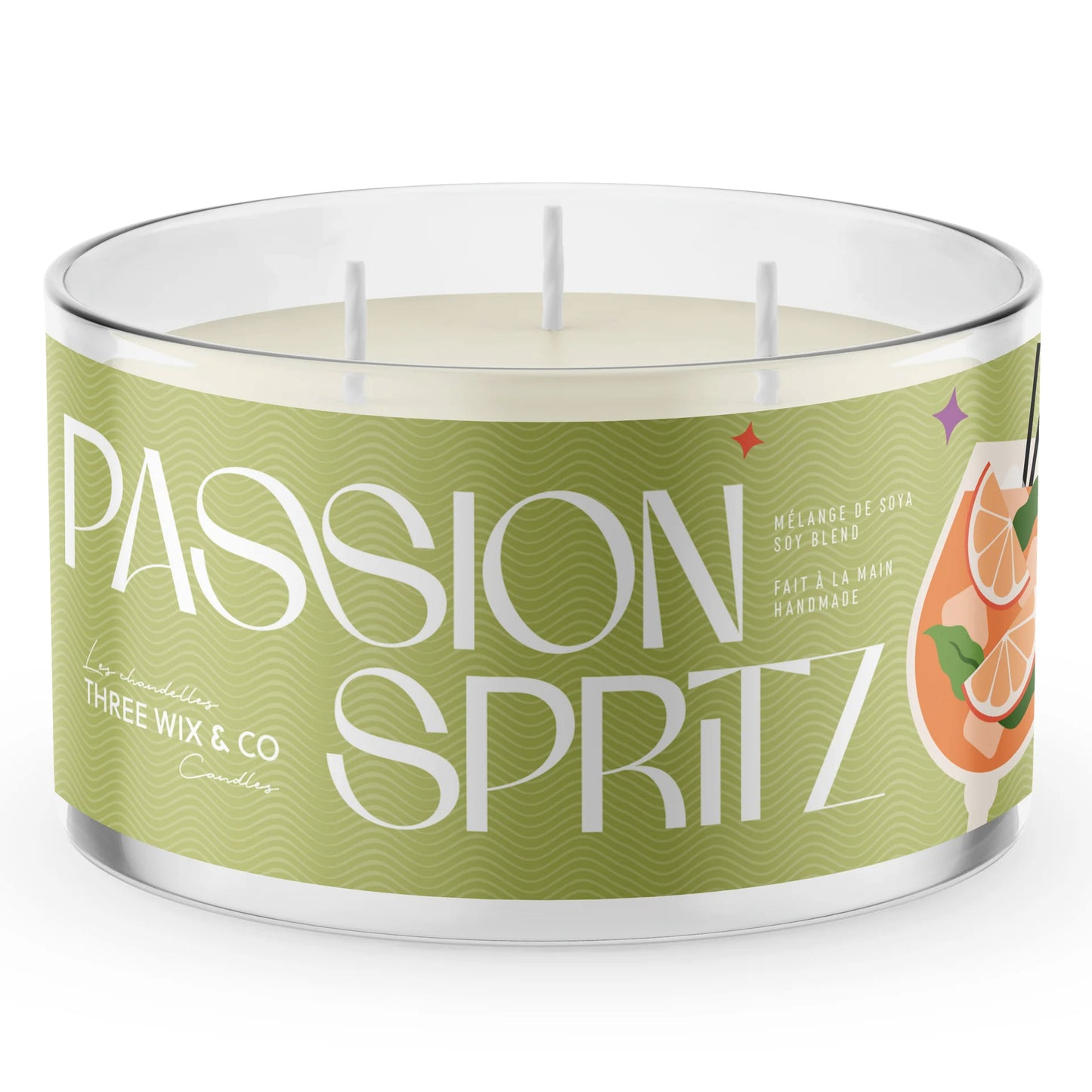 Chandelle de soya 3 mèches - Passion Spritz - Three Wix& Co