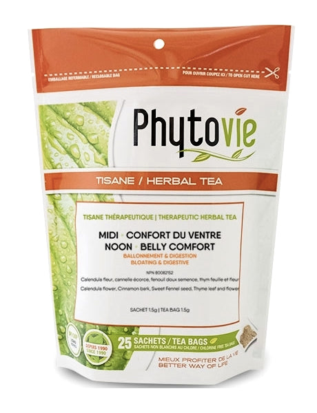 Tisane Midi - Confort du ventre - Ballonnements et digestion - Phytovie - 25 sachets