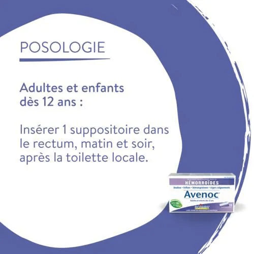 Avenoc - Hémorroïdes - Boiron - 10 suppositoires