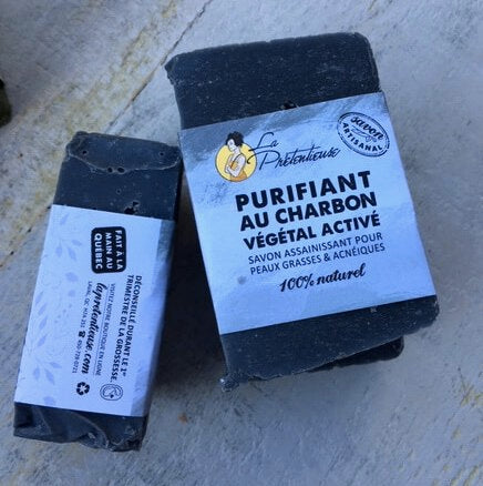 Savon au Charbon végétal activé - Peau mixte, grasse, acnéique - 100g