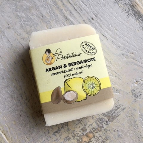Savon surgras hydratant et anti-âge - visage et corps - Argan et bergamote - 110g