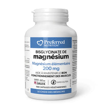 Magnésium bisglycinate 200mg - Preferred Nutrition - 150 ou 300 capsules