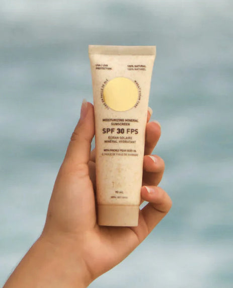 Écran Solaire minéral hydratant - FPS30 - Protection quotidienne avec légère senteur tropicale -  Noix de coco & vanille - Tanit - 90ml