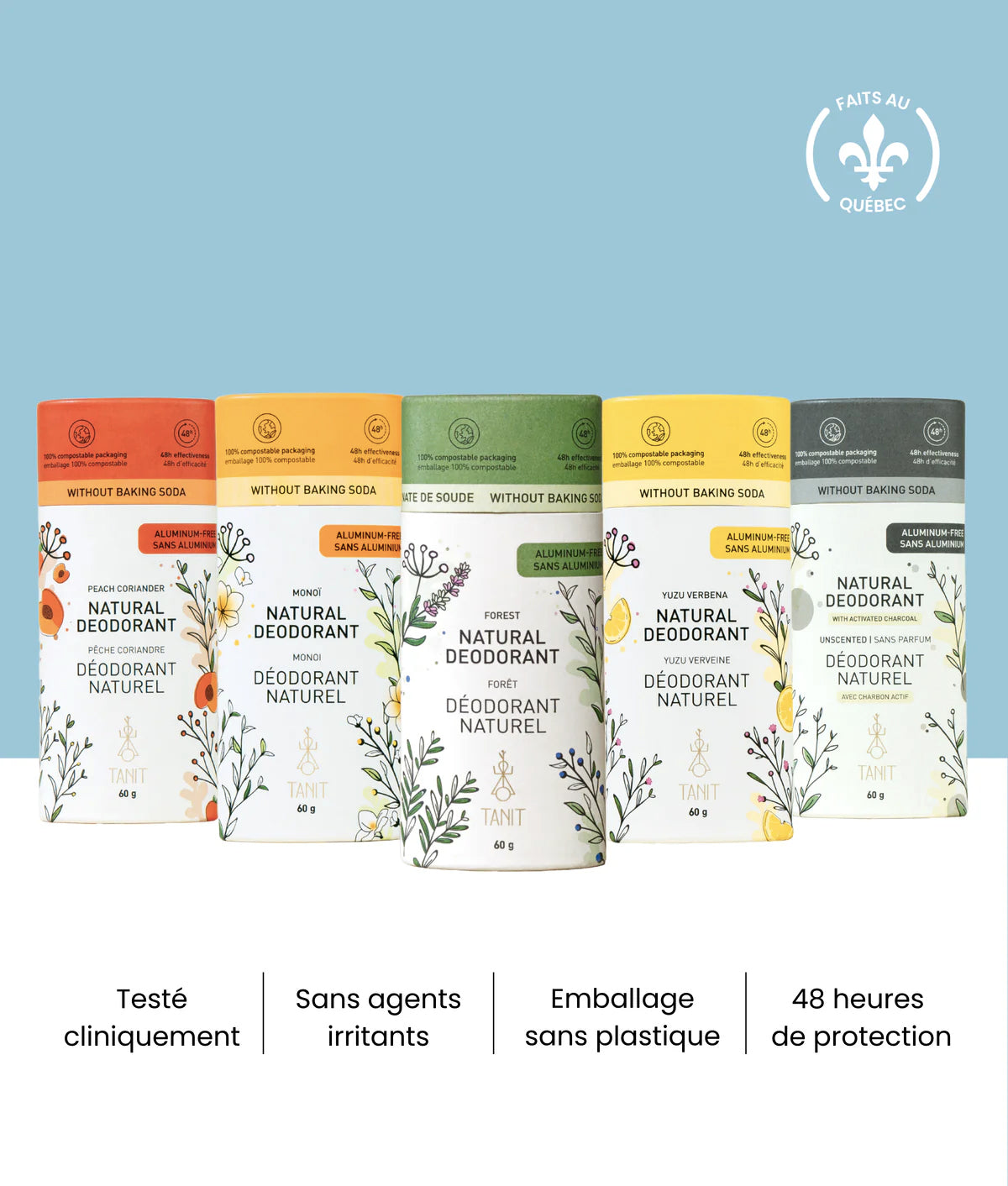 Déodorant solide naturel - Pêche coriandre - Tanit - 60g