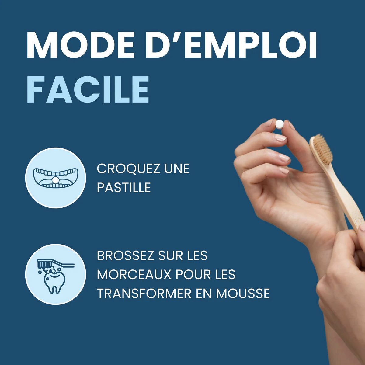 Dentifrice en pastilles Tanitabs - Menthe et Charbon activé - Tanit - Pot 45g (124 pastilles)