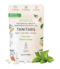 Dentifrice en pastilles Tanitabs - avec xylitol et hydroxyapatite - Menthe verte - Tanit - Paquet de recharge 124 pastilles
