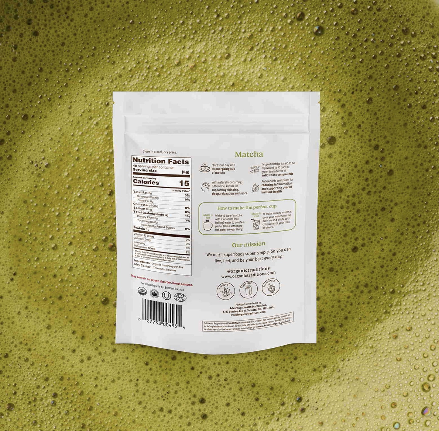 Thé Matcha Premium Biologique - Organic Traditions - 100g