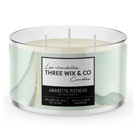Chandelle de soya 3 mèches - Amaretto Pistache - Three WIx & Co Candles
