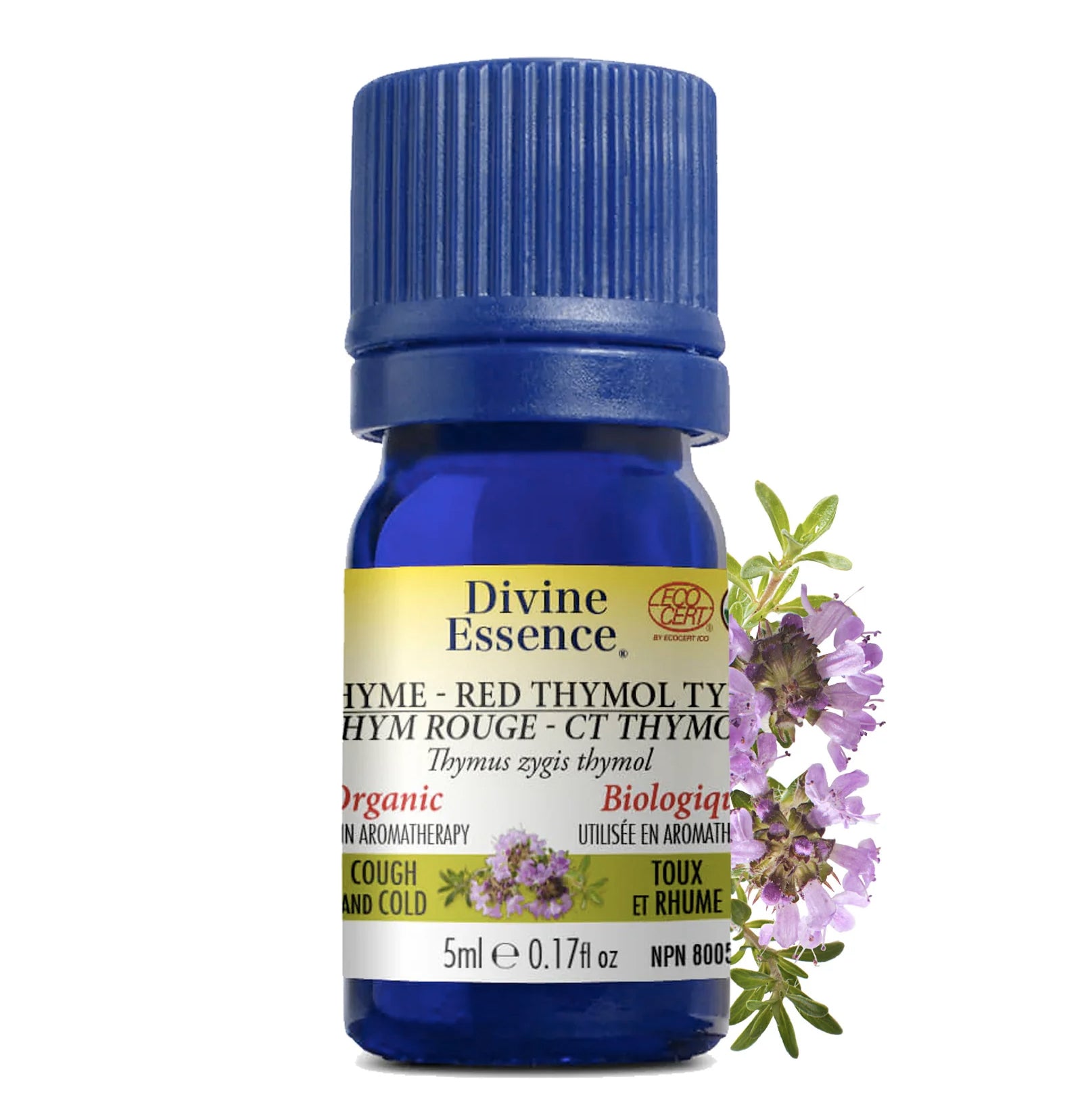 Huile essentielle - Thym à Thymol - Thym Rouge biologique - Divine Essence - 5ml