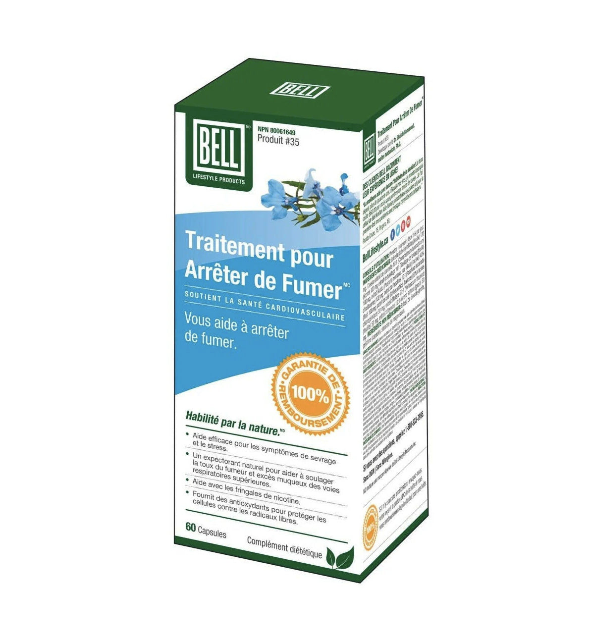Traitement pour arrêter de fumer - Bell #35 - 60 capsules