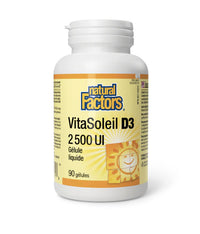 VitaSoleil - Vitamine D3 - 2500UI - Natural Factors - 360 gélules