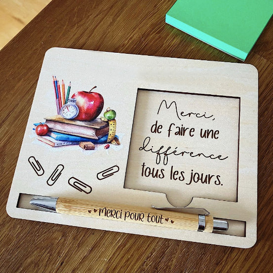 Porte Bloc-Notes - Cadeau pour enseignant(e) et professeur(e)